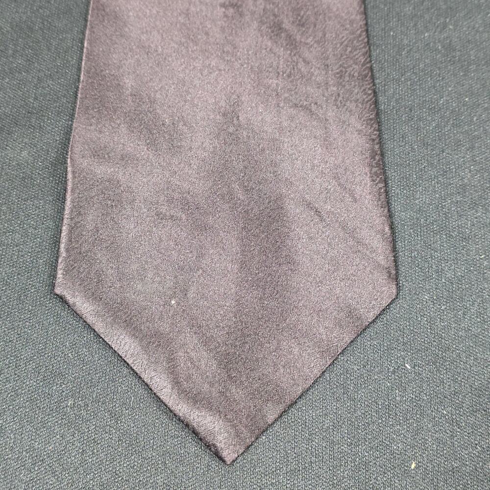 SIGNORCELLI Men's Dark Plum Silk Necktie Solid Classic Tie
